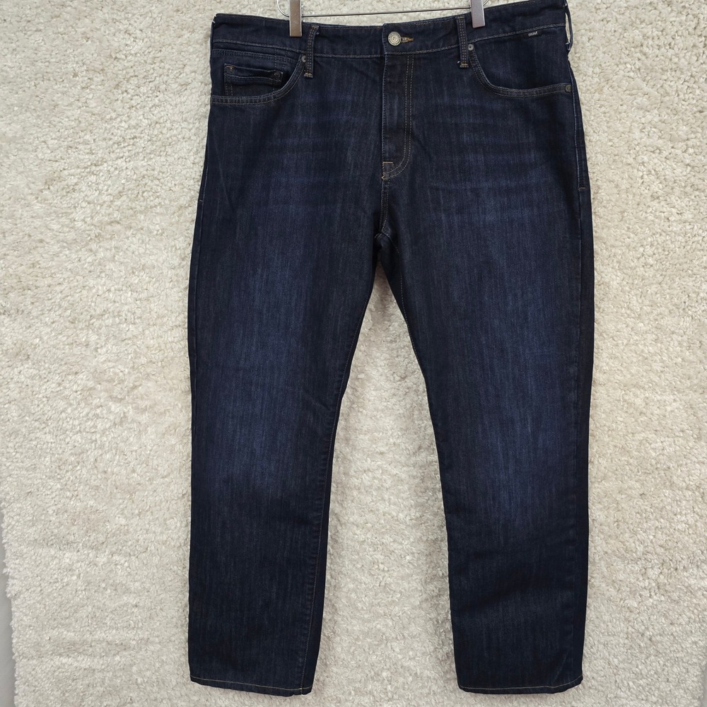 Mavi Matt Jeans Mens 38x34 (fits 38x32) Dark Indigo Relaxed Straight Leg Denim